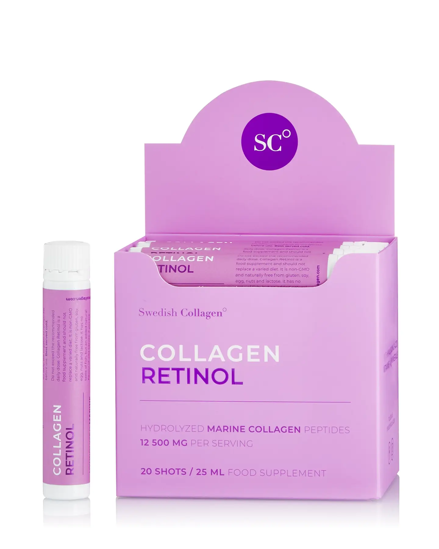 Colagen Retinol - Colagen Marin Hidrolizat Lichid Tip 1 si 3 cu 12.500 mg + Retinol 800 mcg + Acid Hialuronic 75 mg + Biotina 5000 mcg + MSM 125 mg + Zinc 10 mg + Siliciu 25 mg + Vitaminele C, B5, B6, B12 si D3 - 20 Fiole 1 Colagen Retinol - Colagen Marin Hidrolizat Lichid Tip 1 si 3 cu 12.500 mg + Retinol 800 mcg + Acid Hialuronic 75 mg + Biotina 5000 mcg + MSM 125 mg + Zinc 10 mg + Siliciu 25 mg + Vitaminele C, B5, B6, B12 si D3