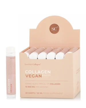 Colagen Vegan – Colagen Lichid din surse Vegane cu 10.000 mg + Acid Hialuronic + Biotină + MSM + Zinc + Siliciu + Seleniu + Vitamine – 30 fiole buvabile