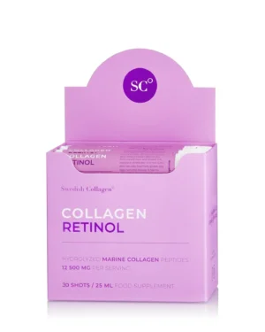 Colagen Retinol Colagen Marin Hidrolizat Lichid Tip 1 si 3 cu 12.500 mg Retinol 800 mcg Acid Hialuronic 75 mg Biotina 5000 mcg 30 Fiole